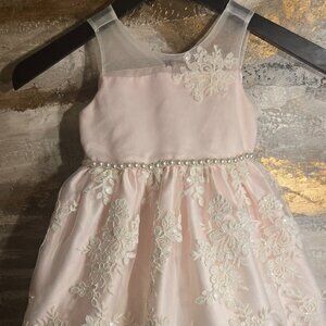 “The Ballerina of Belletaine” (Ballerina Pink,  Pearl, French Alençon Lace 2to3T